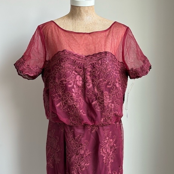 JS Collections EMBROIDERED BLOUSON MIDI DRESS Size 14 - Picture 11 of 12